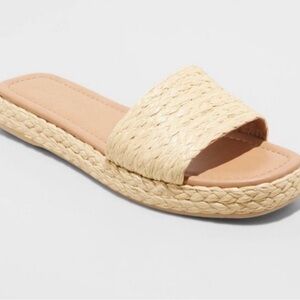 Universal Thread Mardi Raffia Platform Slide Sandals